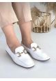 Beyaz Tokalı Loafer Ayakkabı gasel