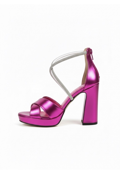 Fuşya Metalik Taşlı Platform Topuklu Ayakkabı yale 599₺