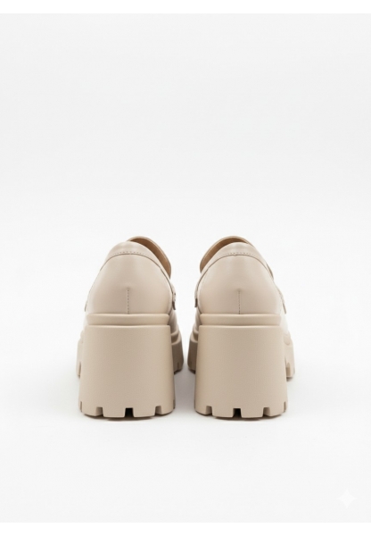 Bej Rugan Tokalı Kalın Taban Kadın Loafer 849₺ yumi