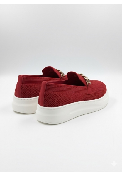 Kırmızı Zincir Detaylı Örgü Loafer vega 399.90₺