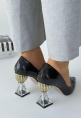 Siyah Şeffaf Topuklu Stiletto zuka