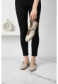 Altın Tokalı Bej Kadın Loafer  tipo