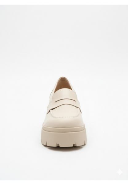 Klasik Kalın Tabanlı Bej Topuklu Loafer 849₺ jona