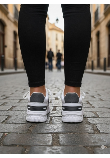 Kadın Beyaz Füme Şeritli Bağcıklı Spor Ayakkabı 849₺ city