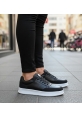 Siyah Beyaz Kalın Tabanlı Bağcıklı Kadın Sneaker Ayakkabı 849₺ city