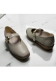 Altın Tokalı Bej Kadın Loafer  tipo