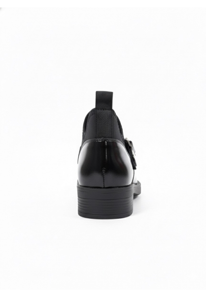 Modern Tokalı Esnek Siyah Loafer Bot | BSK948