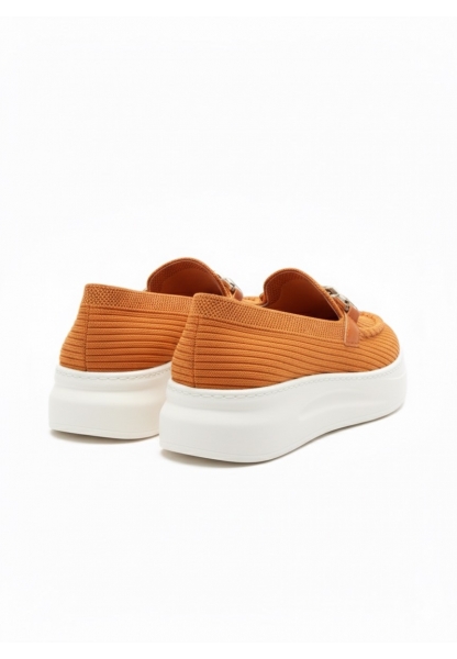 Turuncu Zincir Detaylı Örgü Loafer veze 399.90₺