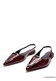 Tokalı Sivri Burun Bordo Slingback Ayakkabı zerta