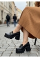 Klasik Kalın Tabanlı Siyah Tokalı Topuklu Loafer 849₺ loa