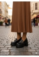 Klasik Kalın Tabanlı Siyah Tokalı Topuklu Loafer 849₺ loa