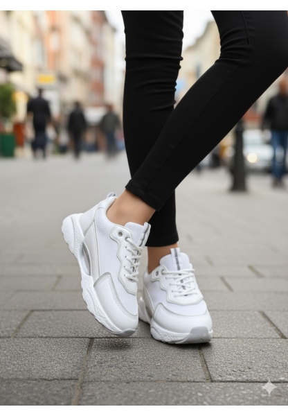 Beyaz File Detaylı Air Taban Spor Ayakkabı 699₺ flet - Günlük Rahat Sneaker KADIN SPOR | Join Polo 28914265