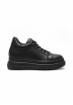 Siyah Bağcıklı Kalın Platform Kadın Sneaker 1190₺| SPK805