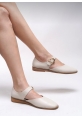 Krem Rengi Gold Tokalı loafer aden