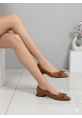 Taba Fiyonklu Düşük Topuklu Ayakkabı - VEYOS 399.90₺