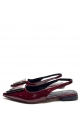 Tokalı Sivri Burun Bordo Slingback Ayakkabı zerta