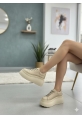 Hakiki Deri Bej Platform Kadın Sneaker  1999₺ cela 