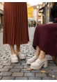 Bej Rugan Tokalı Kalın Taban Kadın Loafer 849₺ yumi
